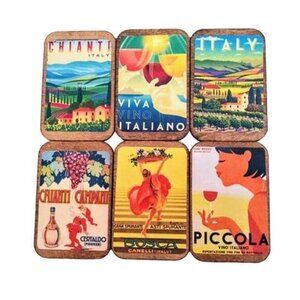 6 Pc Set! Wine Themed 1:6 Scale Miniature Wood Signs Dollhouse Decor & Craft